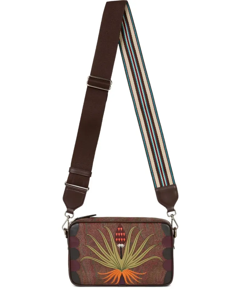 Etro x Agostino Iacurci kleine Arnica Schultertasche mit Paisley-Stickerei - Braun Braun