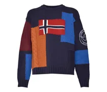 Pullover in Colour-Block-Optik - Blau