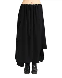 Yohji Yamamoto drawstring draped skirt Schwarz