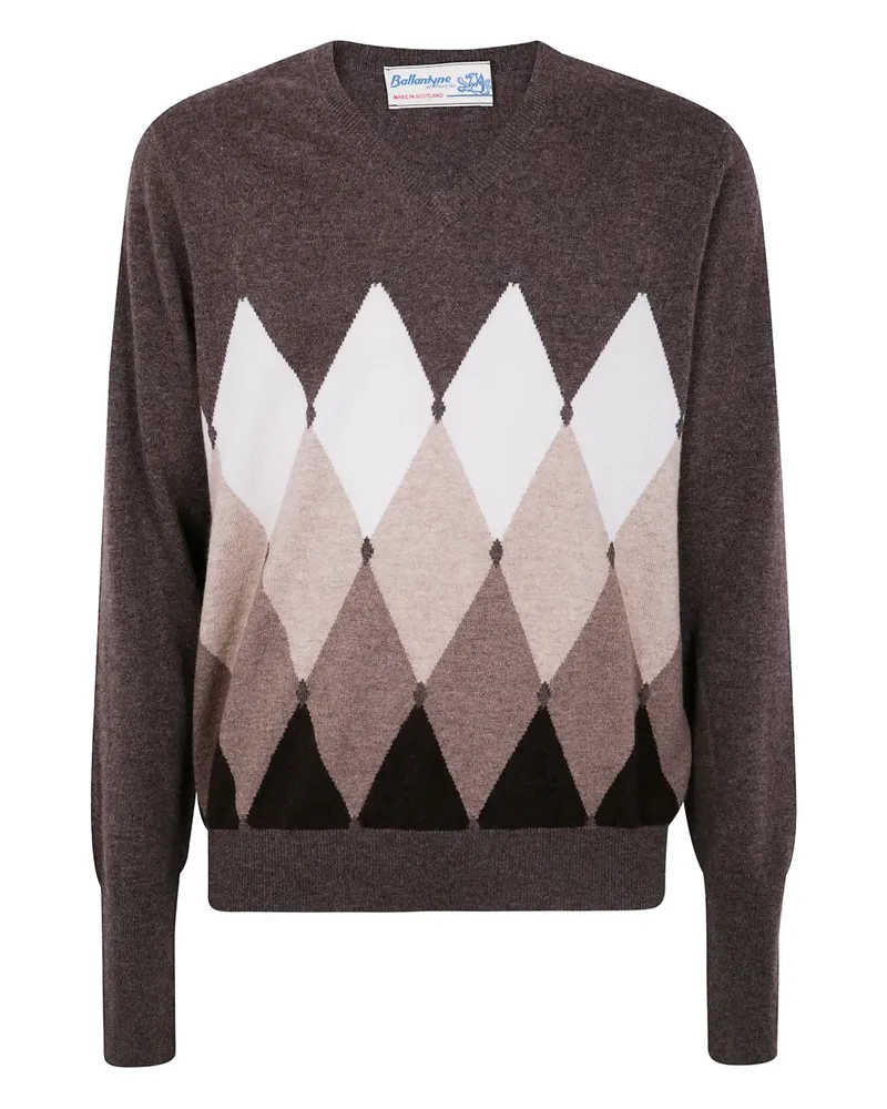 Ballantyne diamond-pattern cashmere sweater - Braun Braun