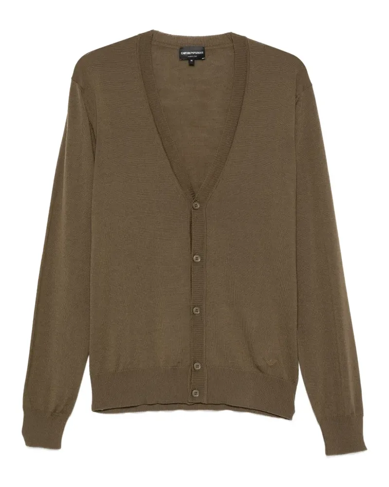 Emporio Armani button-fastening V-neck cardigan - Grün Grün