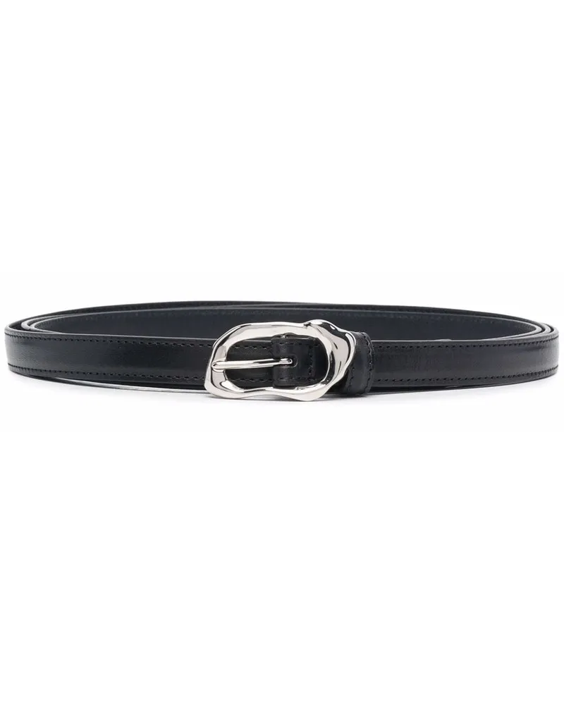 Alexander McQueen Schmaler Molten Gürtel - Schwarz Schwarz
