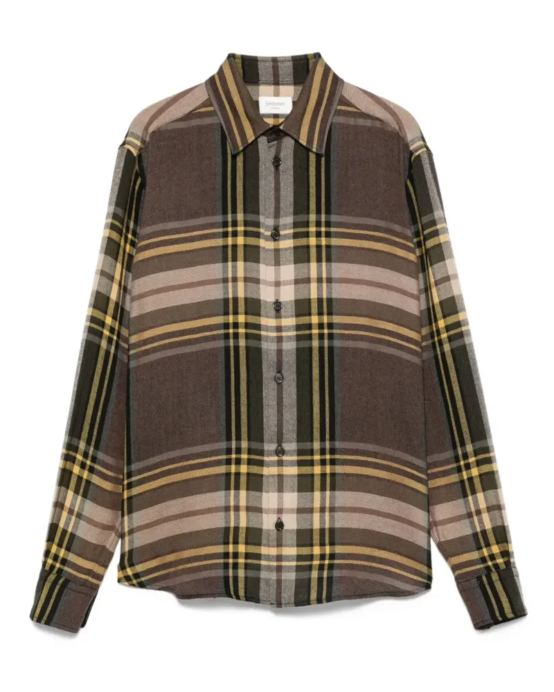 Saint Laurent Kariertes Hemd - Braun Braun