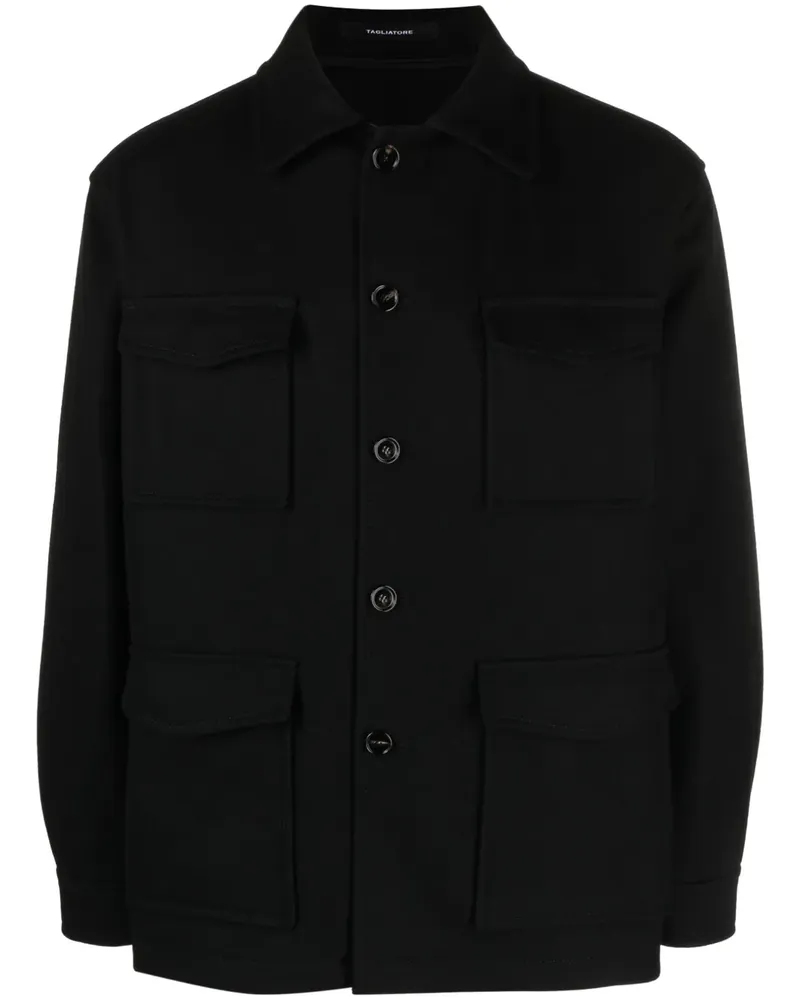 Tagliatore Klassische Hemdjacke - Schwarz Schwarz