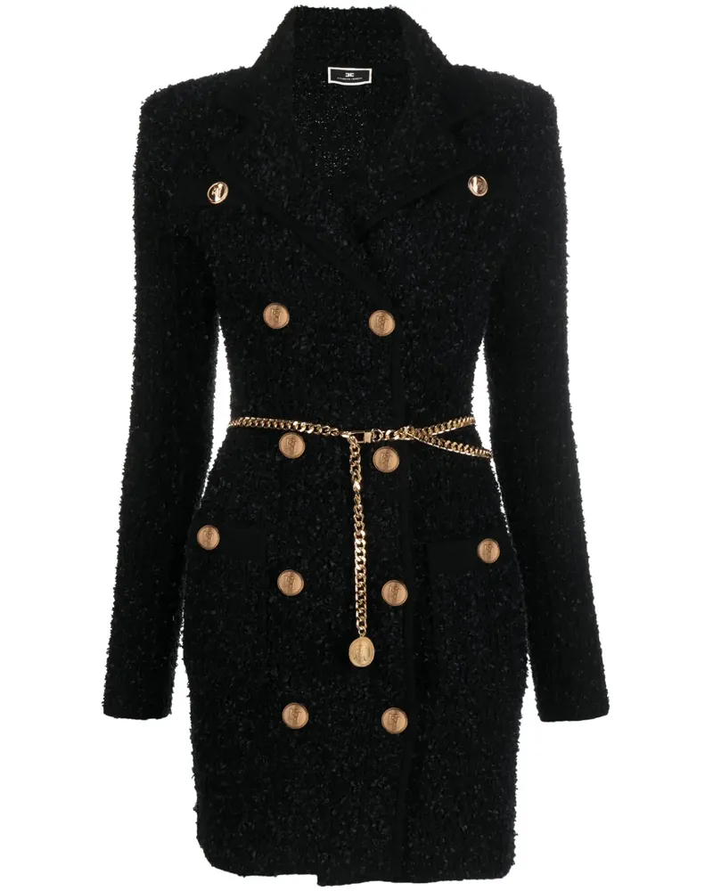Elisabetta Franchi Doppelreihiges Minikleid - Schwarz Schwarz