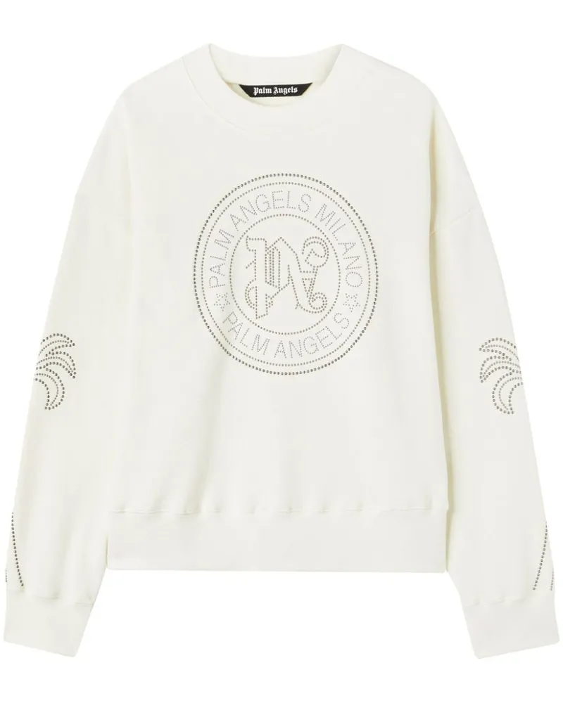 Palm Angels Palms Milano Sweatshirt mit Nieten - Weiß Weiß