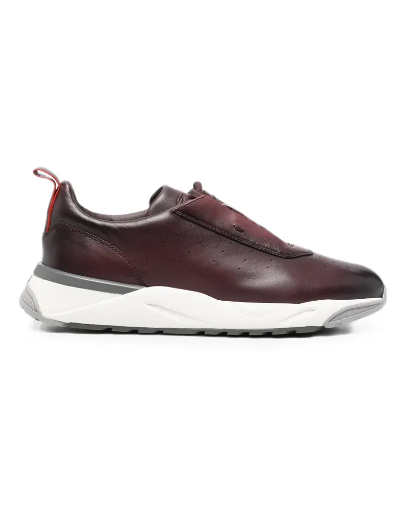 Santoni perforated leather sneakers - Rot Rot