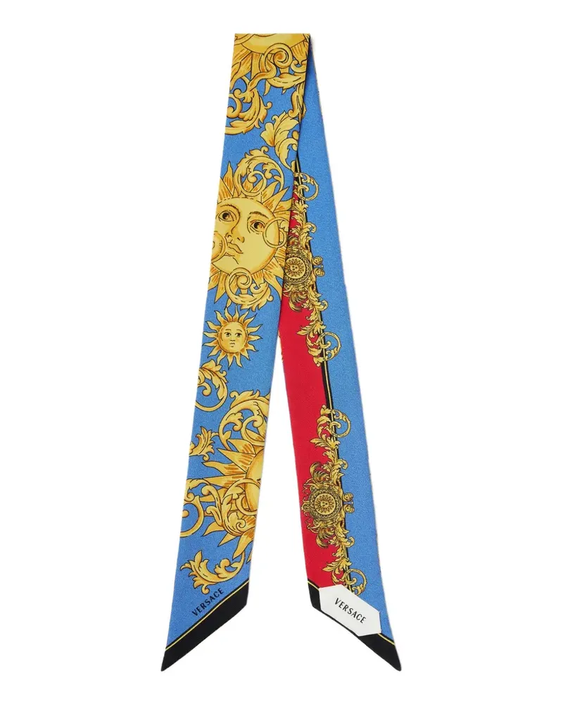 Versace Twill-Seidenschal mit Print - Blau Blau