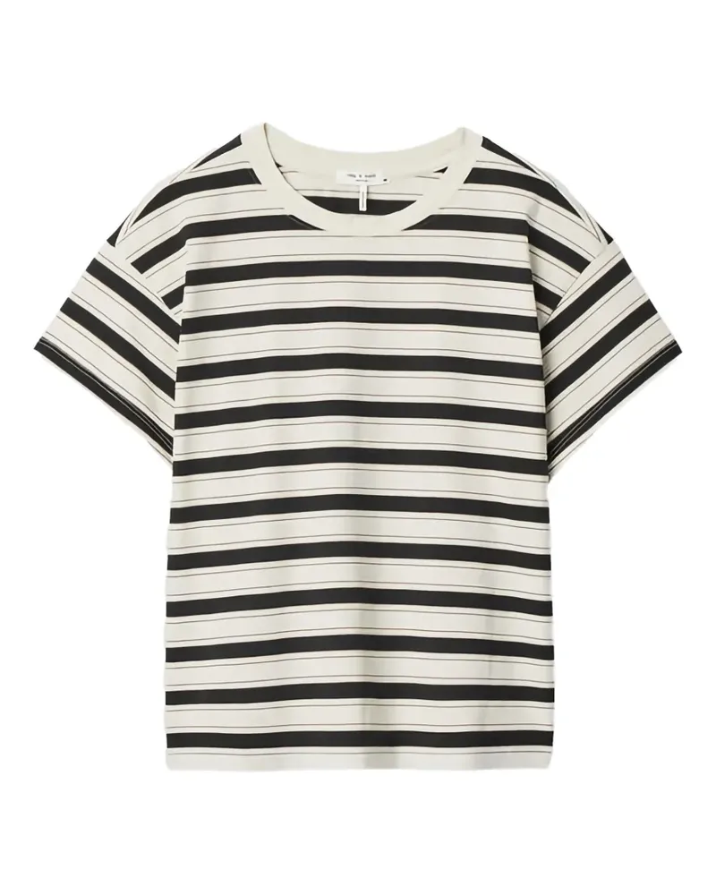Rag & Bone Gestreiftes T-Shirt - Weiß Weiß