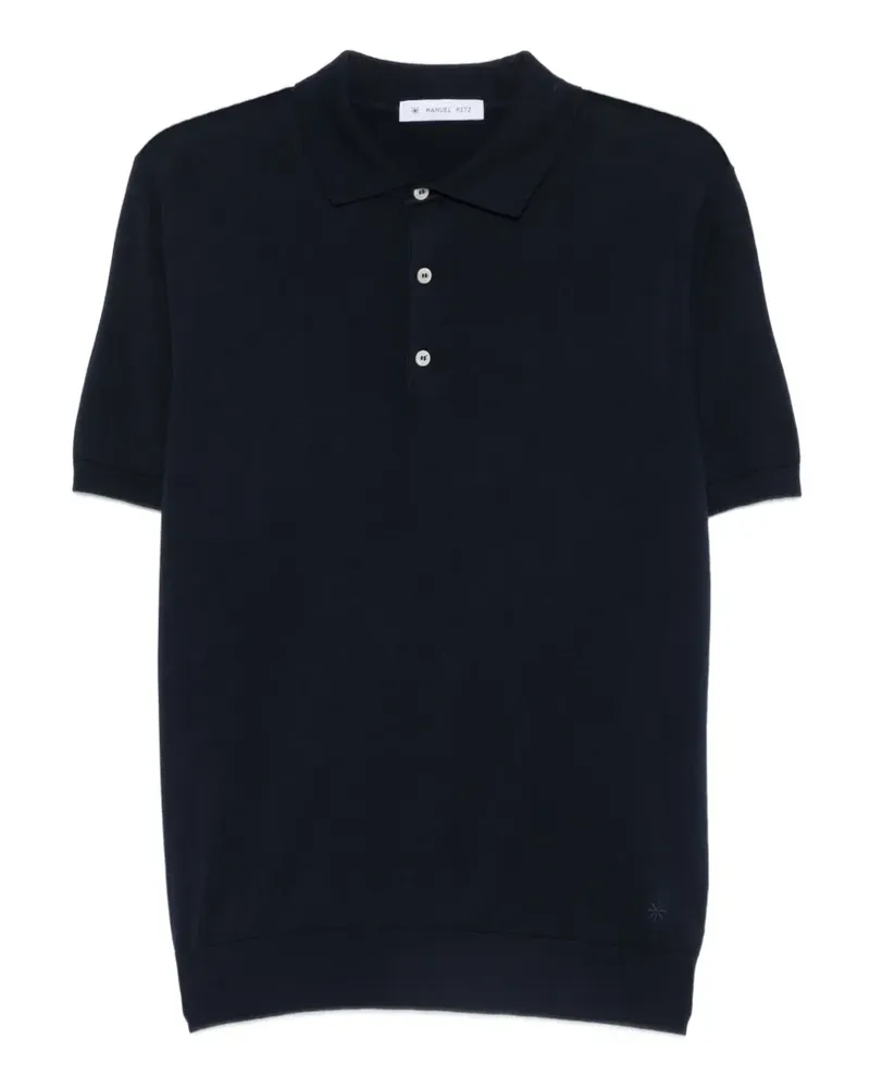 Manuel Ritz knitted cotton polo shirt - Blau Blau