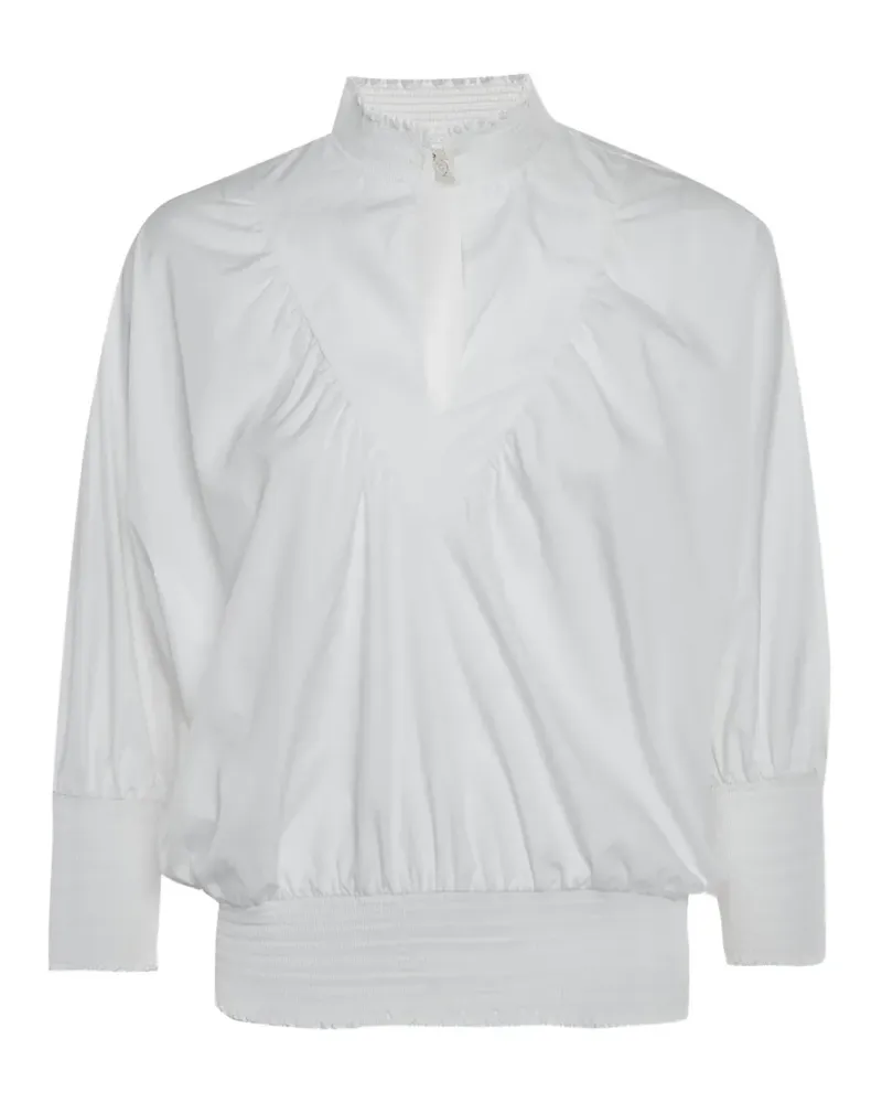 Maje smocked poplin blouse - Weiß Weiß