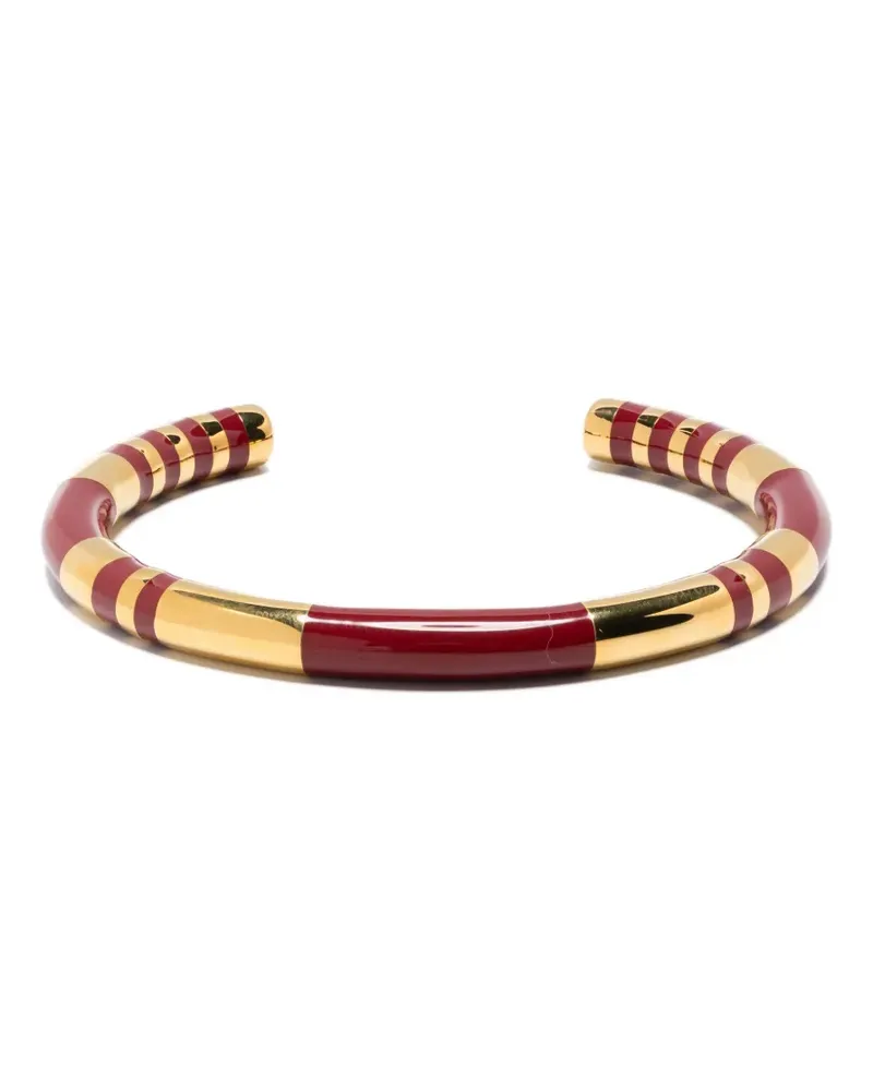 Aurélie Bidermann striped gold-tone enamel bracelet Gold