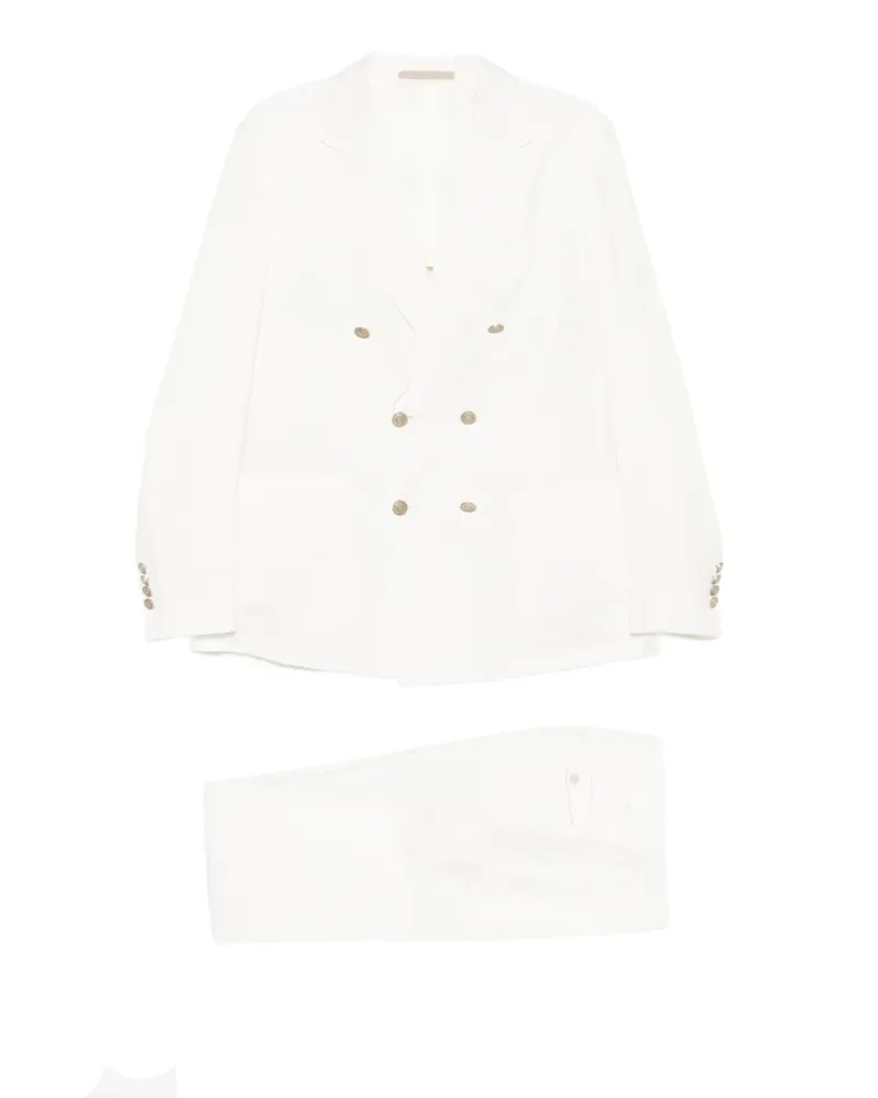 Eleventy Doppelreihiger Anzug - Weiß Weiß
