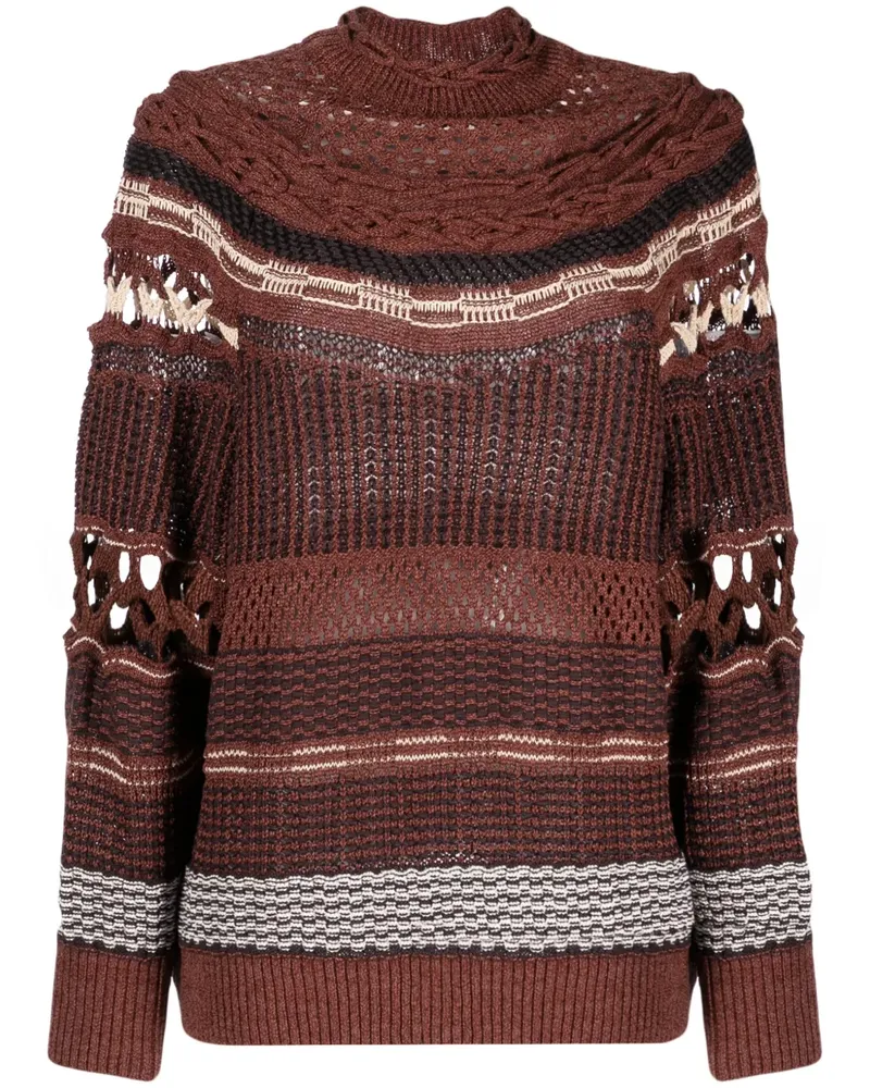 Mame Kurogouchi Pullover mit Lochstrickmuster - Braun Braun