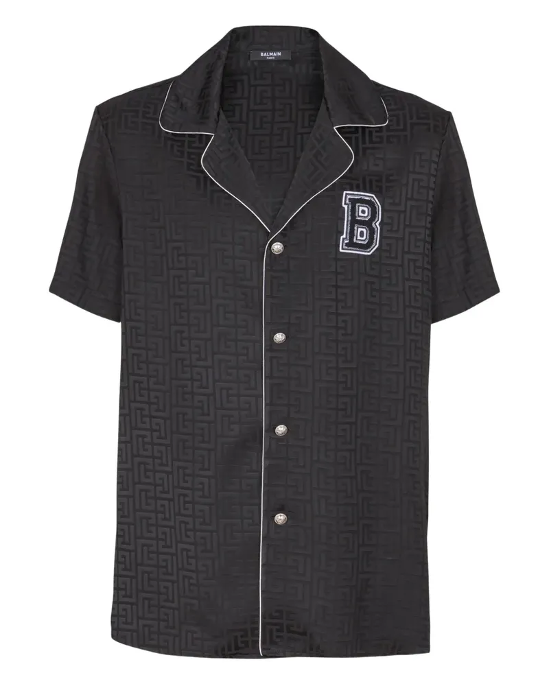 Balmain Pyjama-Oberteil im College-Look - Schwarz Schwarz