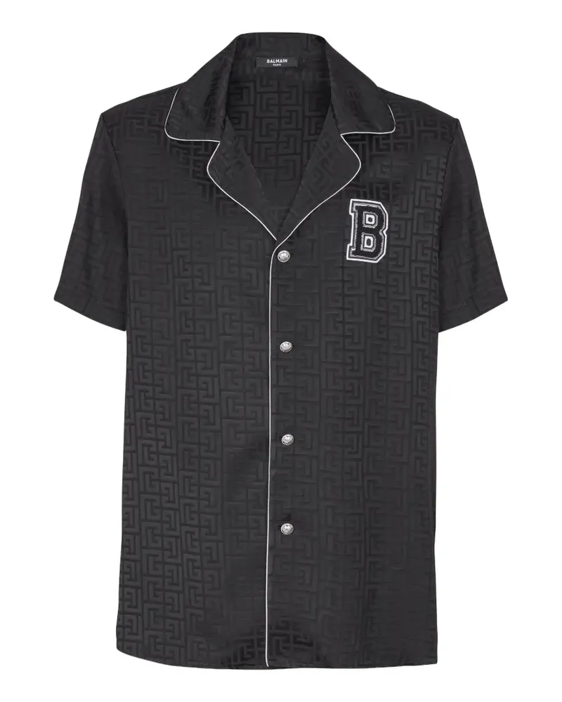 Balmain Pyjama-Oberteil im College-Look - Schwarz Schwarz