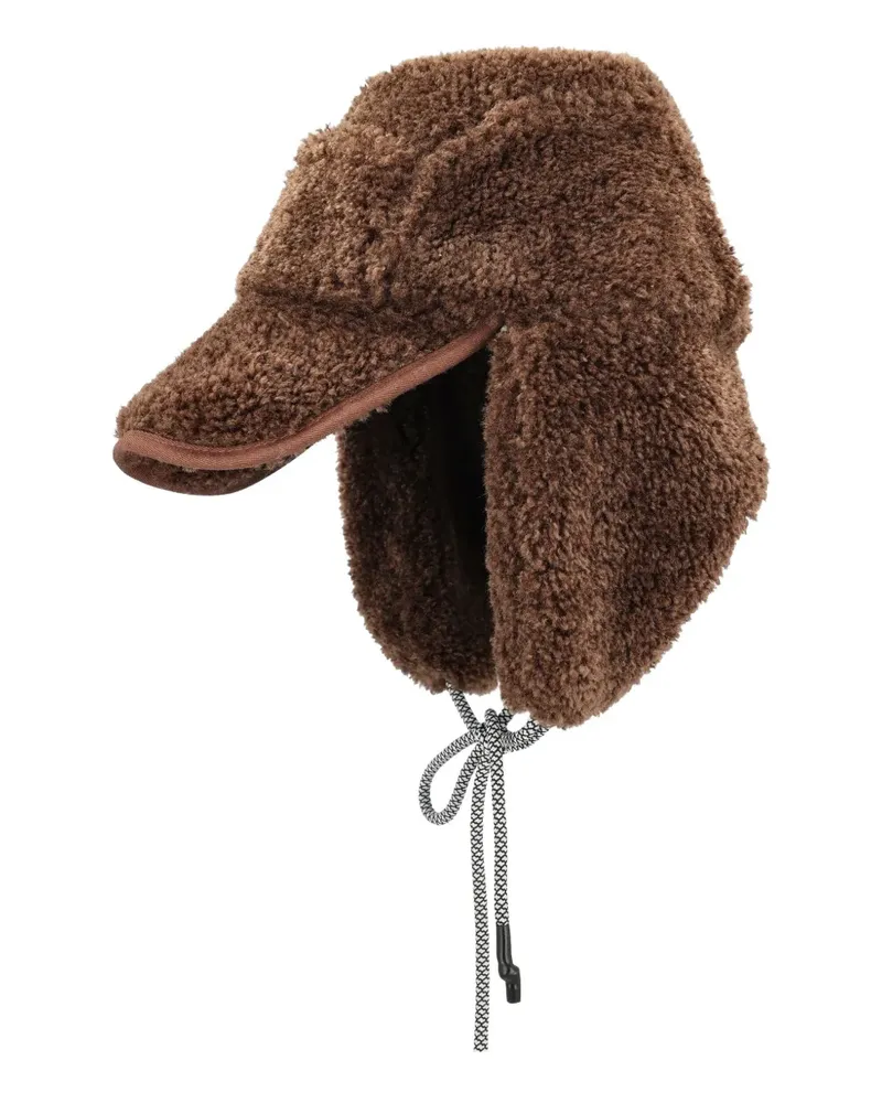 Kangol Hut mit flauschiger Struktur - Braun Braun