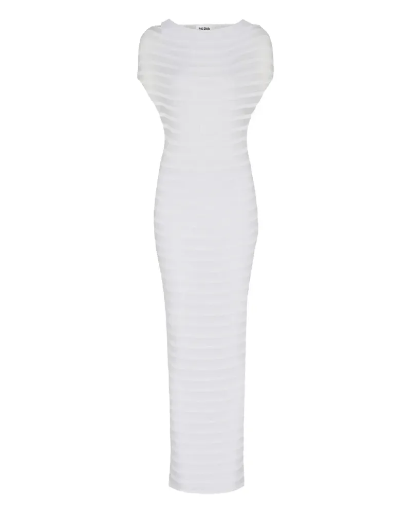 Jean Paul Gaultier Geripptes Maxikleid mit Streifen - Weiß Weiß