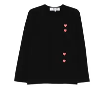 Langarmshirt mit Herz-Print - Schwarz