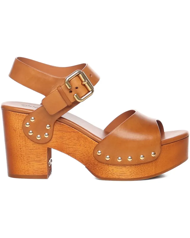 Chloé 80mm leather sandals - Gelb Gelb