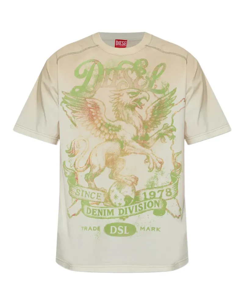Diesel T-Griffo T-Shirt mit Print - Nude Nude