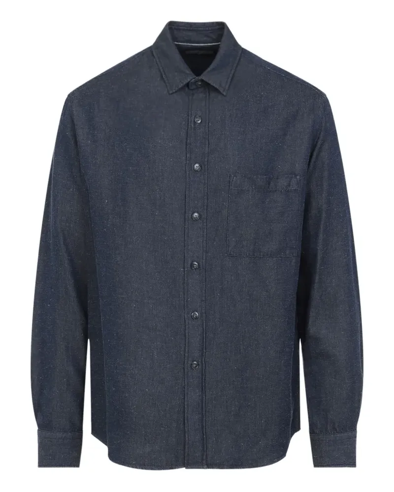 Canali Hemd mit Brusttasche - Blau Blau