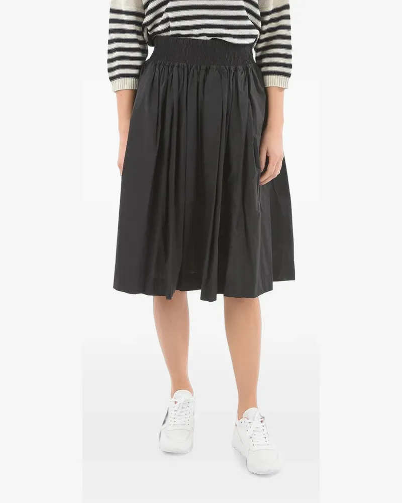 Woolrich pleated elasticated-waist midi skirt - Schwarz Schwarz