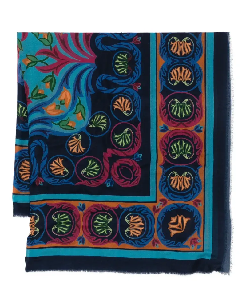 Etro Schal mit Paisleymuster - Blau Blau