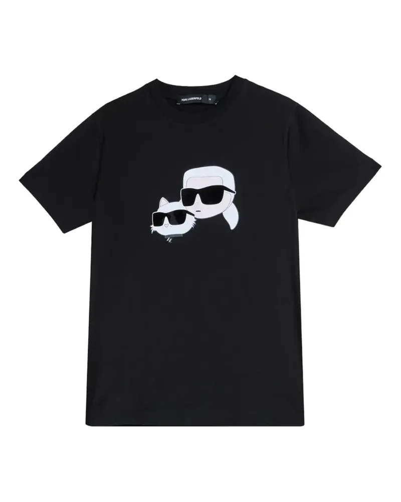 Karl Lagerfeld T-Shirt mit Karl & Choupette-Print - Schwarz Schwarz