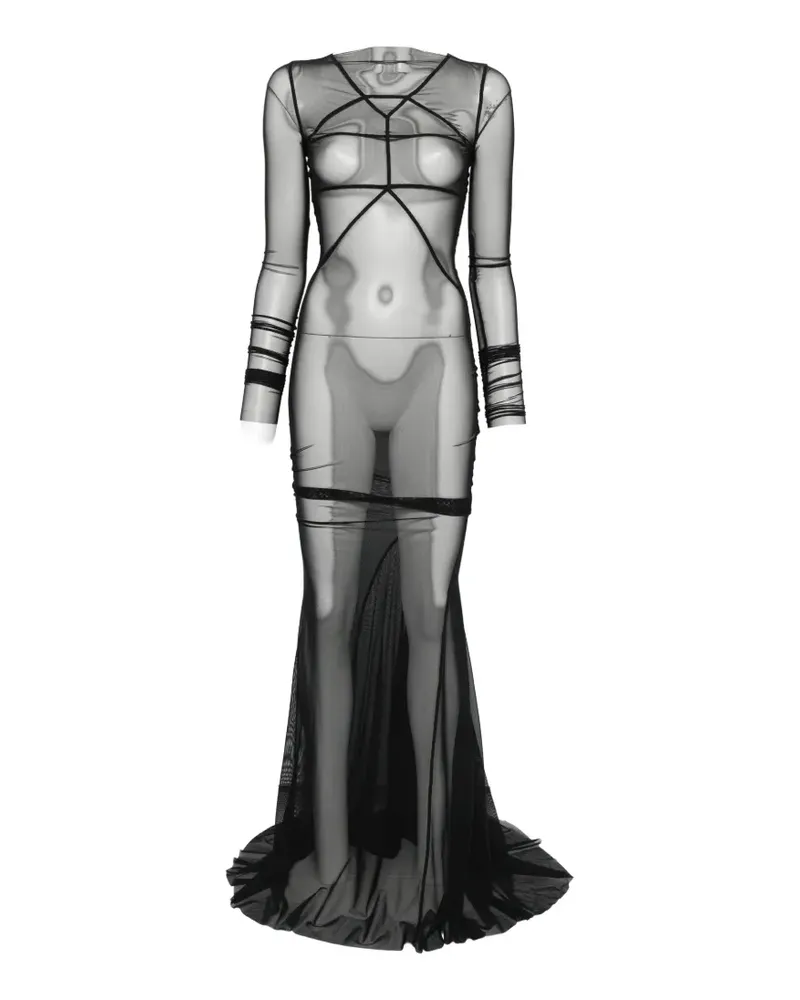 Rick Owens Maxikleid mit Rundhalsausschnitt - Schwarz Schwarz