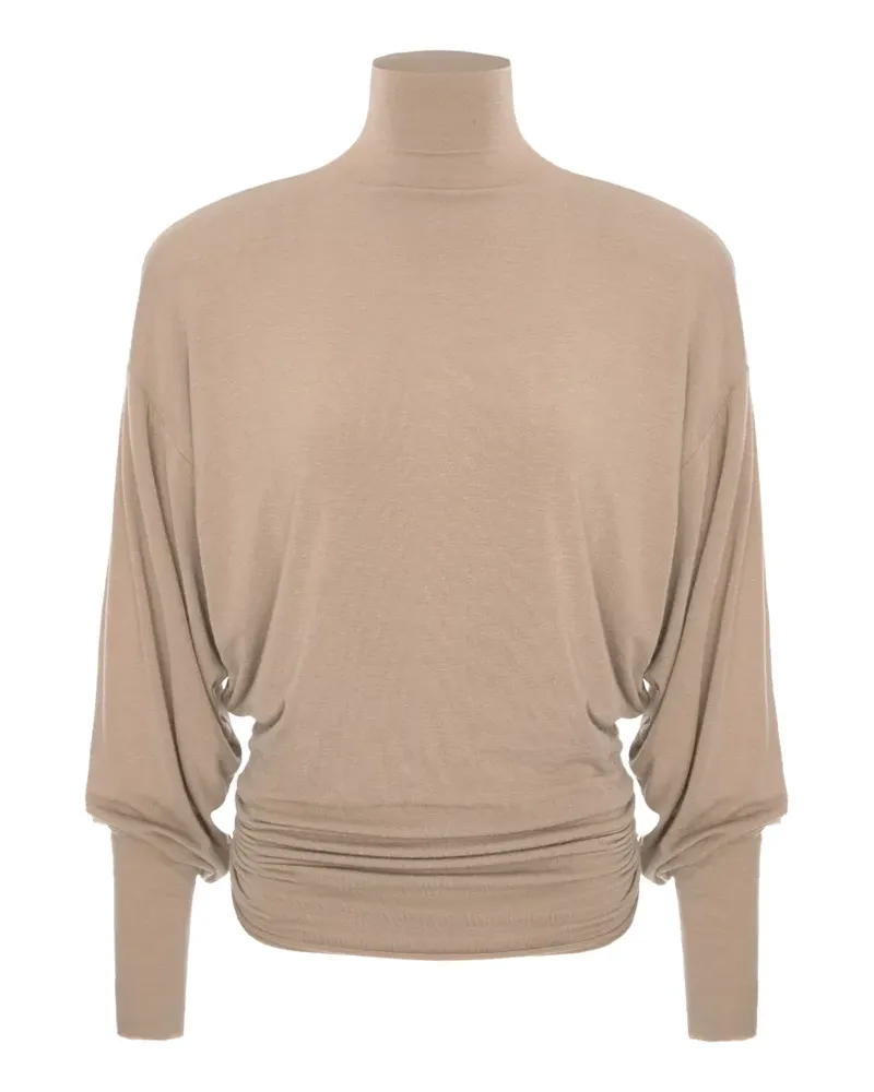 MANURÍ Romy Bluse mit wattierten Schultern - Nude Nude