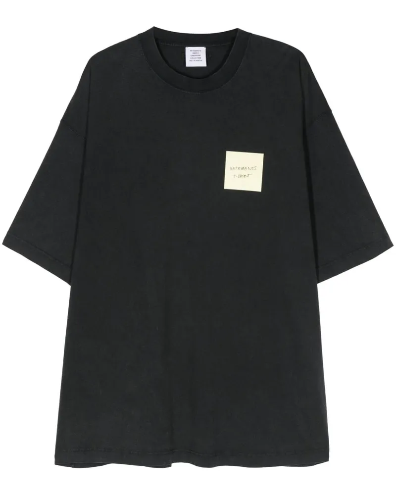 VETEMENTS T-Shirt mit Logo-Print - Grau Grau
