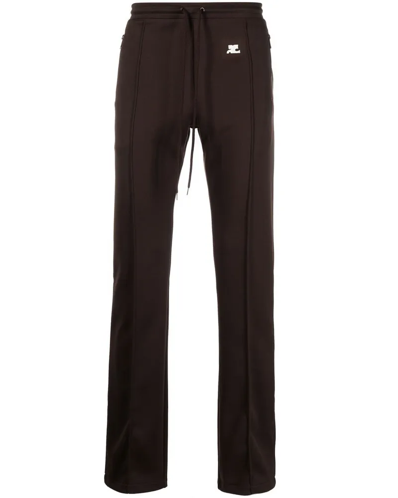 Courrèges Hose mit Logo-Applikation - Braun Braun