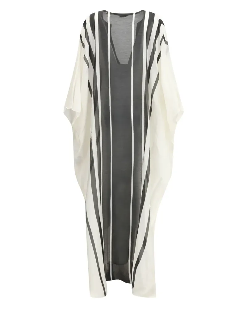 Tom Ford Gestreiftes Maxikleid mit V-Ausschnitt - Schwarz Schwarz