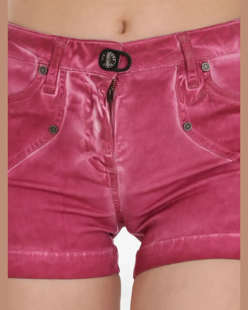 Plein Sud Ausgeblichene Shorts mit Ziernähten - Rosa Rosa