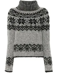 Semicouture Pullover mit Fair-Isle-Intarsie Grau