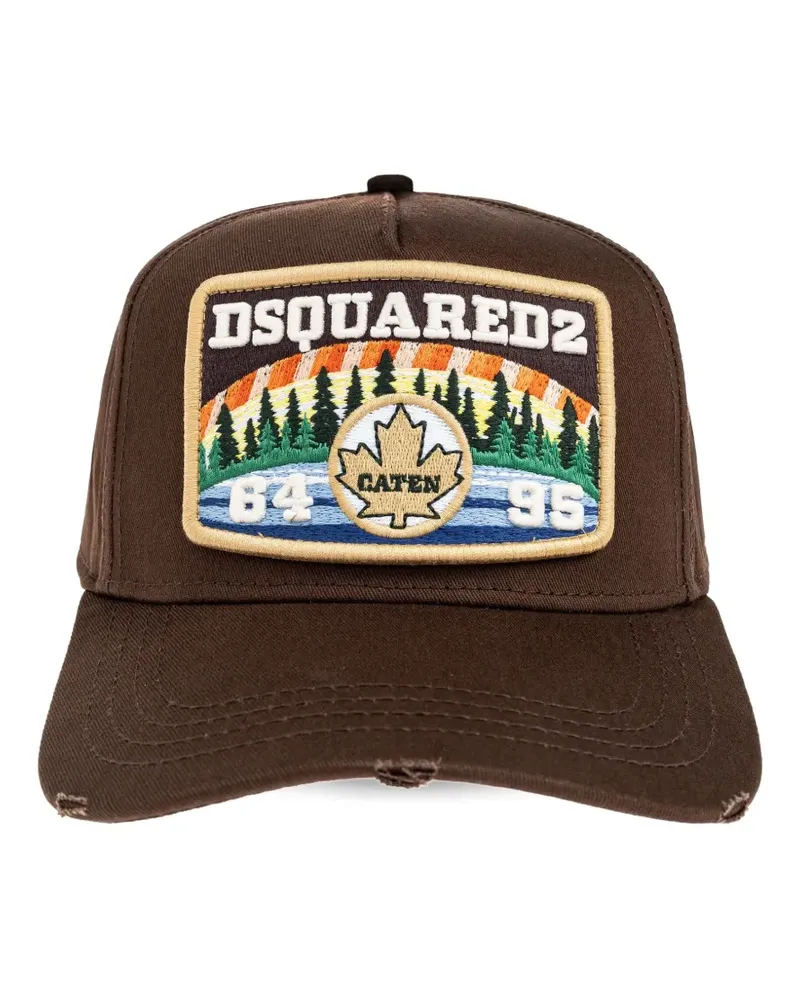 Dsquared2 Baseballkappe mit besticktem Patch - Braun Braun