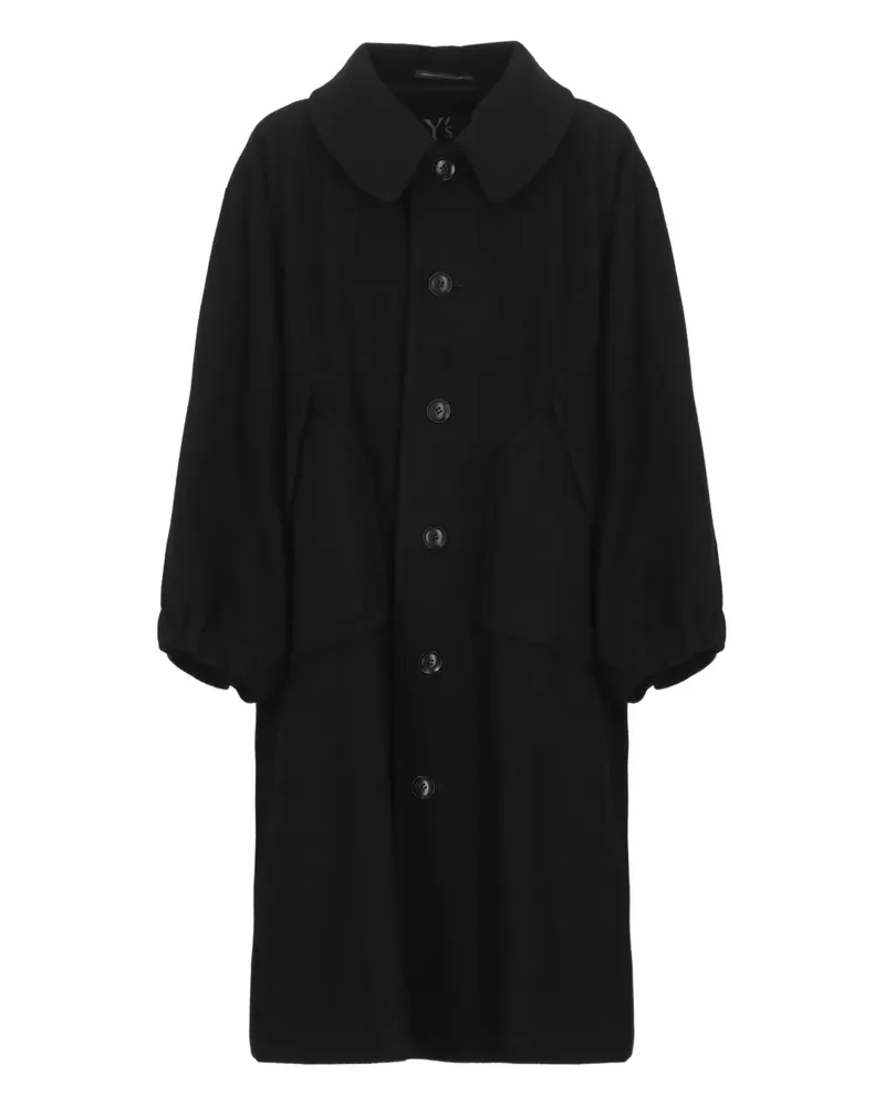 Yohji Yamamoto Mantel mit Klappentasche - Schwarz Schwarz