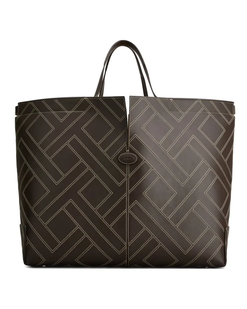 TOD'S Di Intarsio-Maxi Tote Bag - Braun Braun
