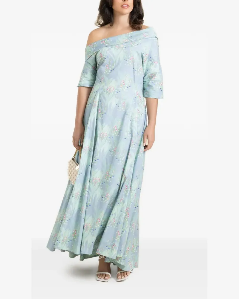 BERNADETTE Bowers floral-print maxi dress - Blau Blau