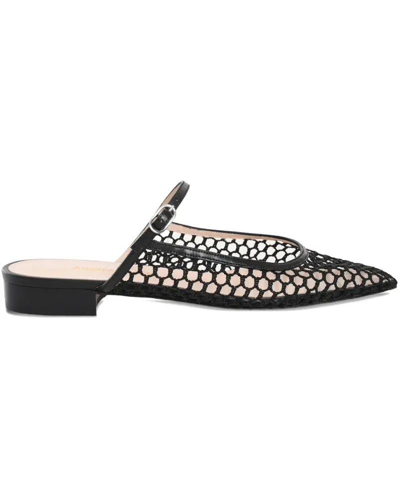 Andrea Wazen Ballerinas aus Mesh 15mm - Schwarz Schwarz