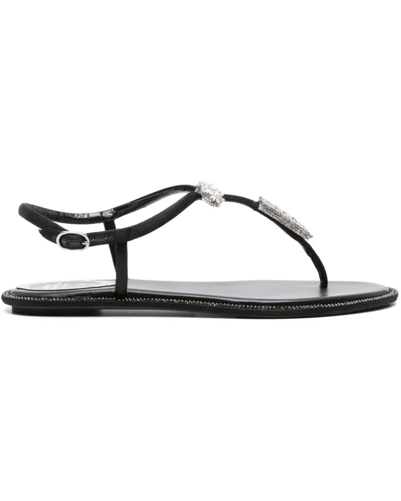 René Caovilla Katy Sandalen mit Kristallen - Schwarz Schwarz