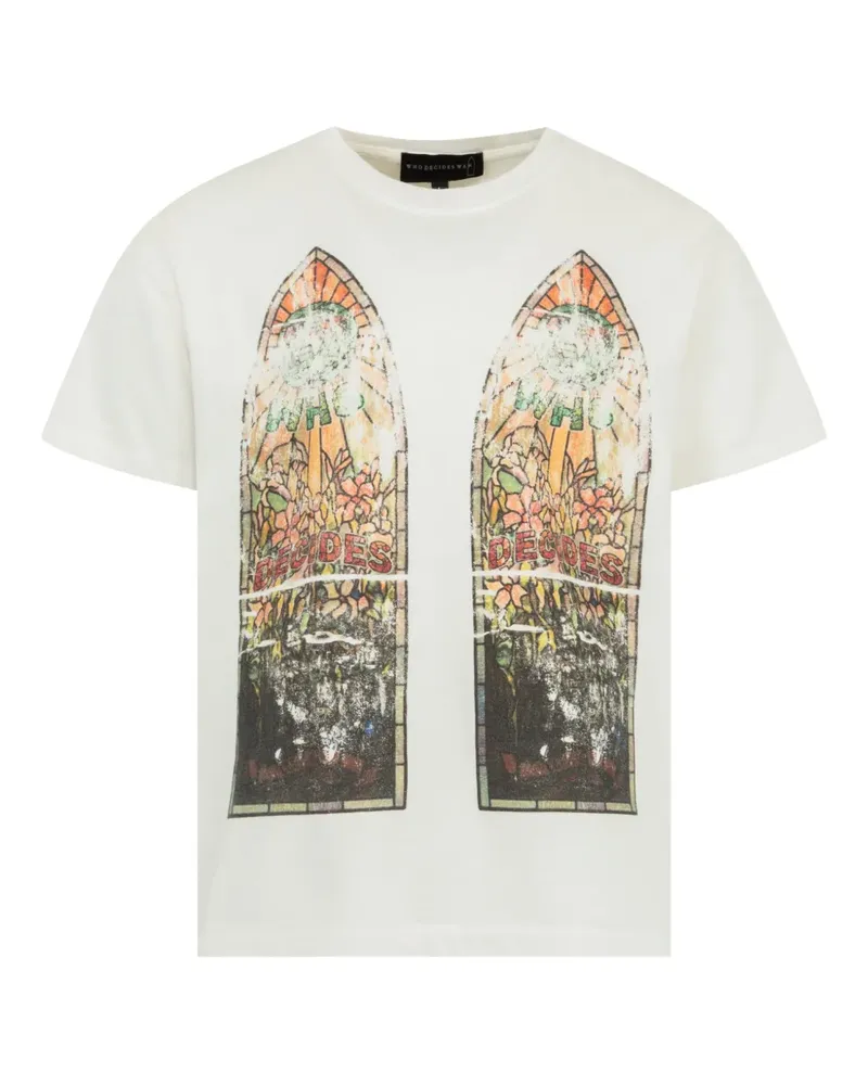 WHO DECIDES WAR Ausgeblichenes T-Shirt - Weiß Weiß