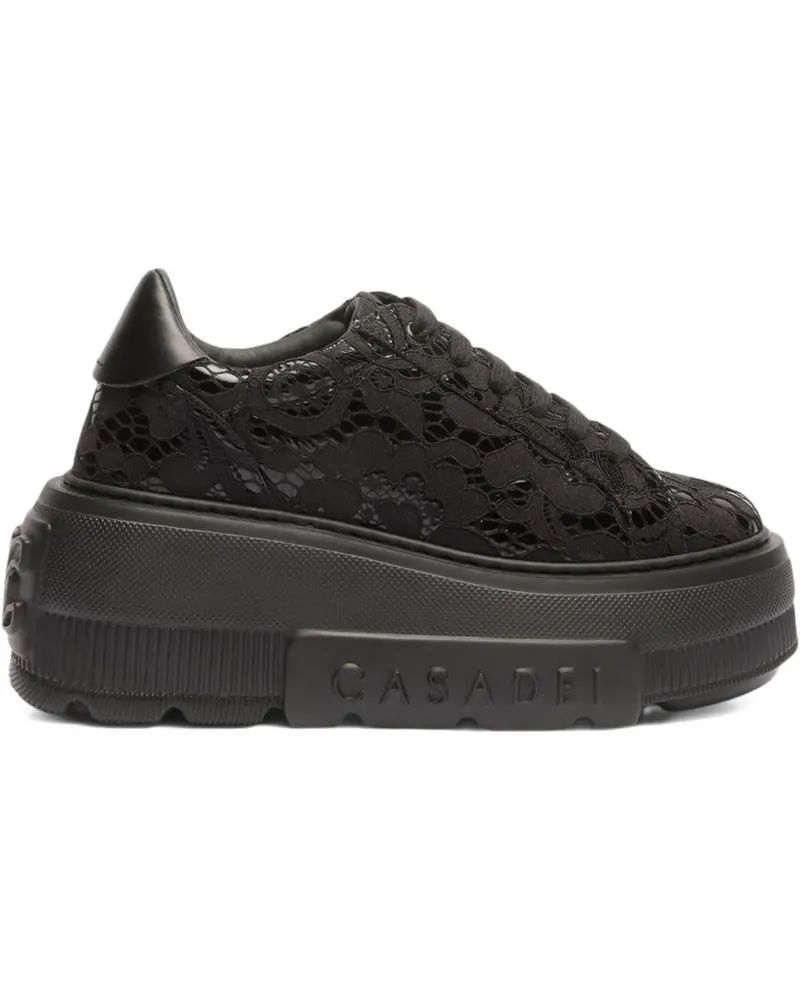 Casadei Sneakers mit Plateau - Schwarz Schwarz
