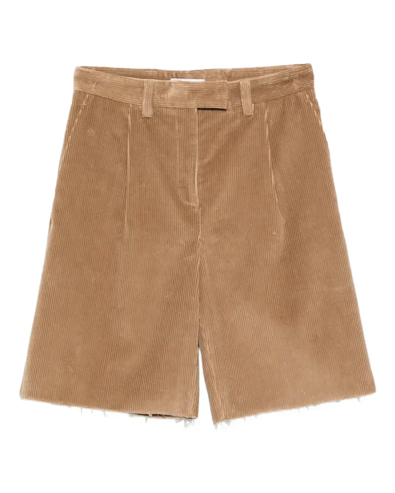 Miu Miu pleated raw-hem shorts - Nude Nude