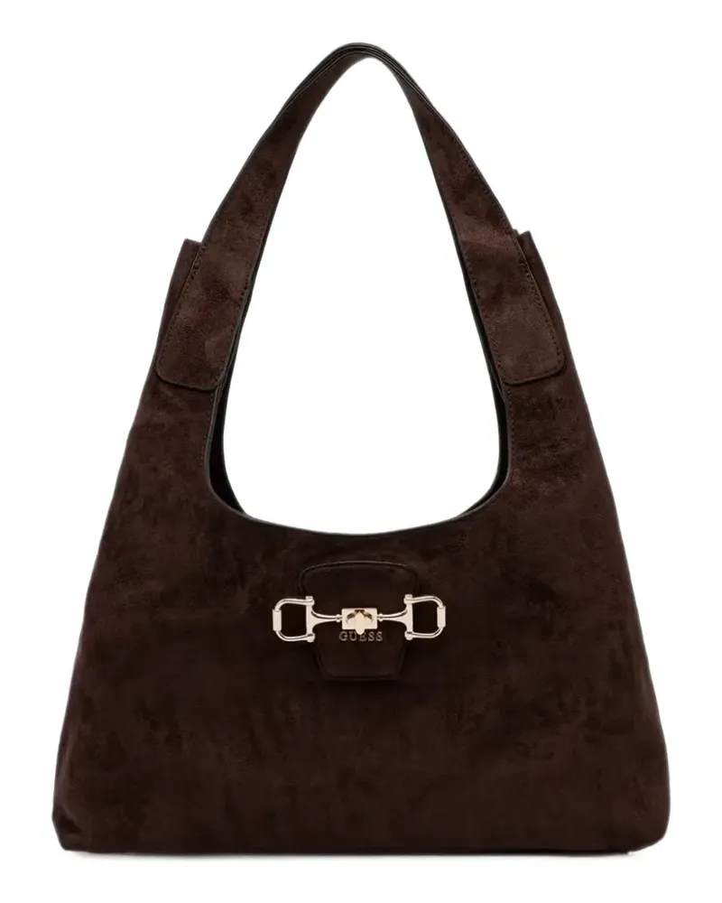 Guess Sunset horsebit-detail shoulder bag - Braun Braun