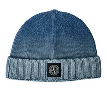 Gerippte Beanie Logo-Patch - Blau