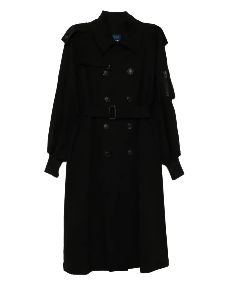 Yohji Yamamoto wool trench coat - Schwarz Schwarz