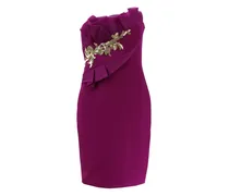 strapless draped bodice dress - WINE