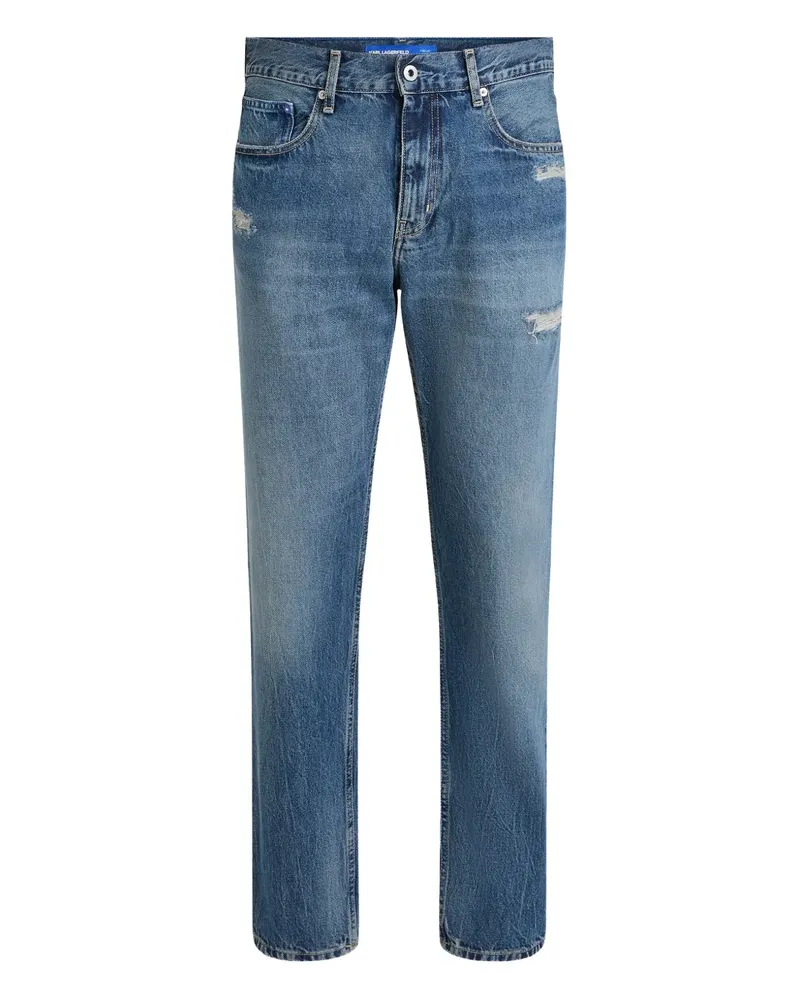 Karl Lagerfeld Tapered-Jeans im Distressed-Look - Blau Blau